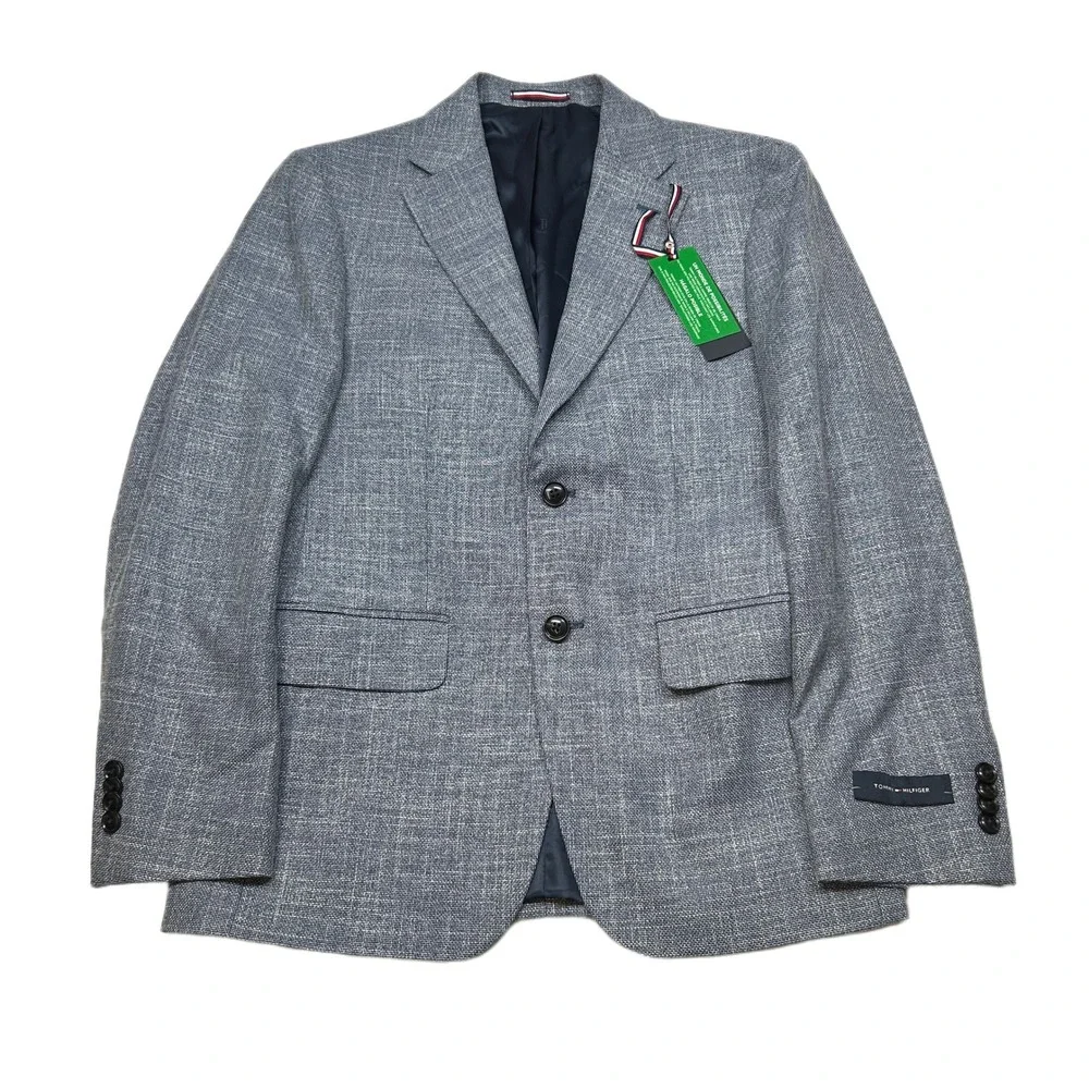 Tommy Hilfiger Modern-Fit‎ Sport Coat Mens 36S 36 Blue Solid $295 NEW